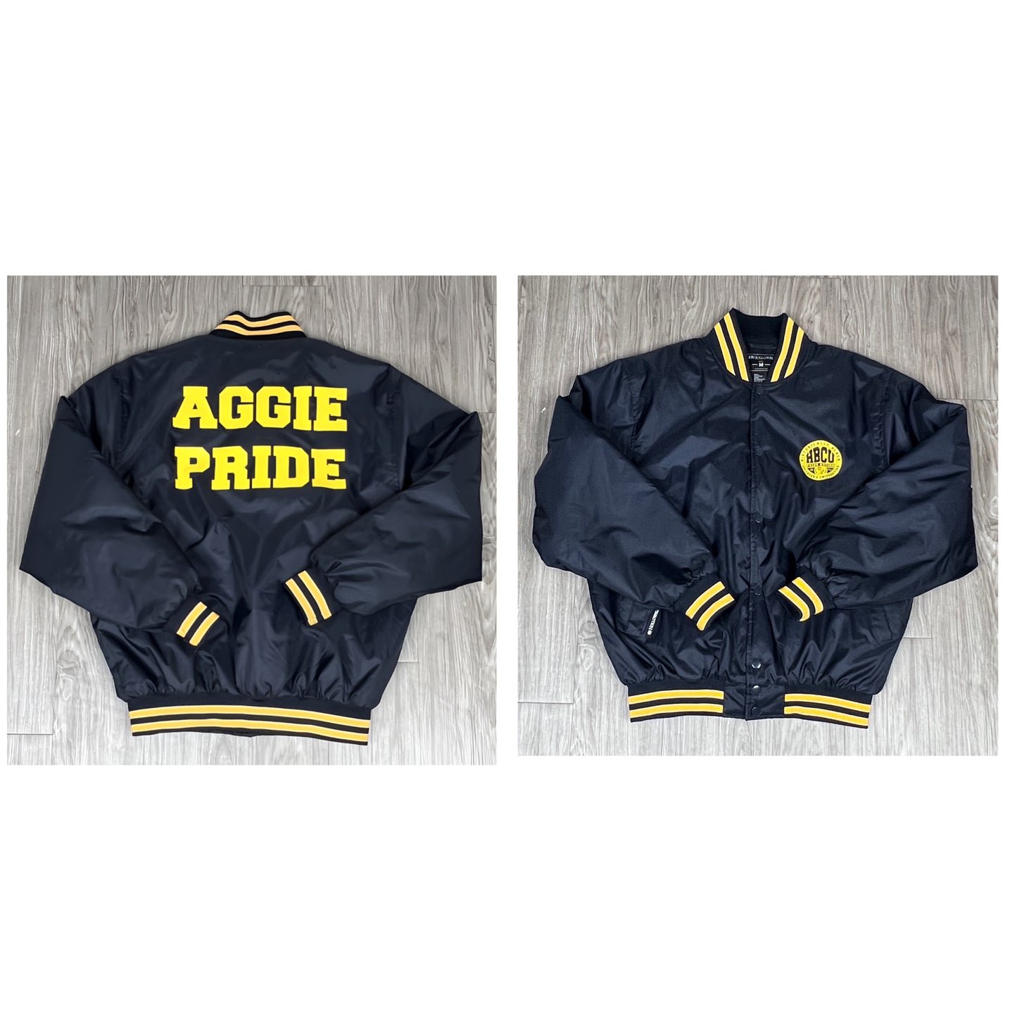 The “Aggie Pride” Bomber Jacket in Navy Blue and Gold