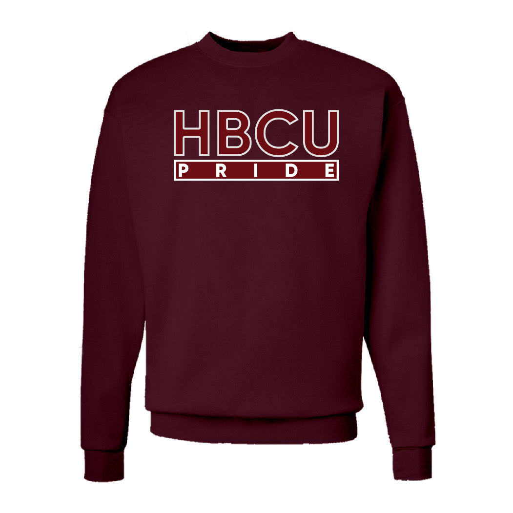 The HBCU PRIDE Hoodie/Crew in Maroon/Maroon/White