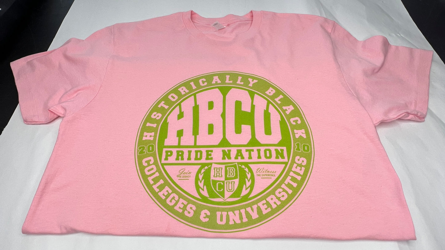 The HPN Classic Logo Tee in Pink and Green #instock