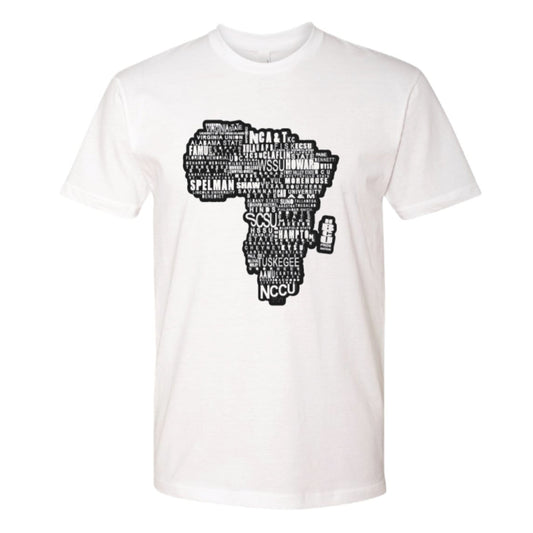 The "Diaspora" HBCU Tee in White and Black #instock
