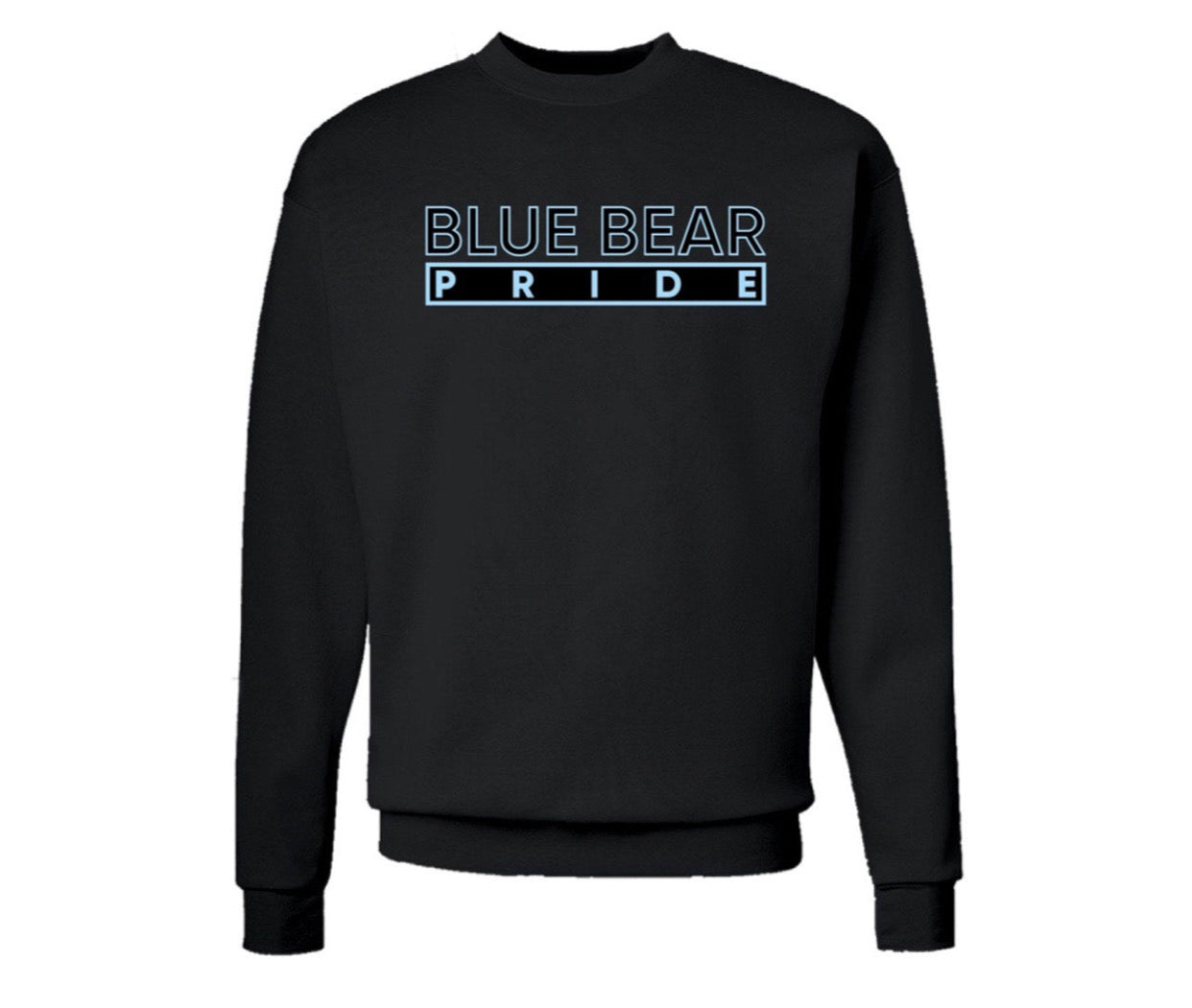 The "Blue Bear Pride" Hoodie/Crew in Black and Columbia Blue (NC)