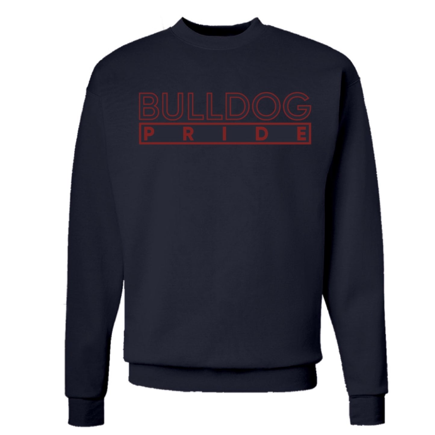 The “Bulldog Pride” Hoodie/Crew in Navy Blue/Maroon (SC)