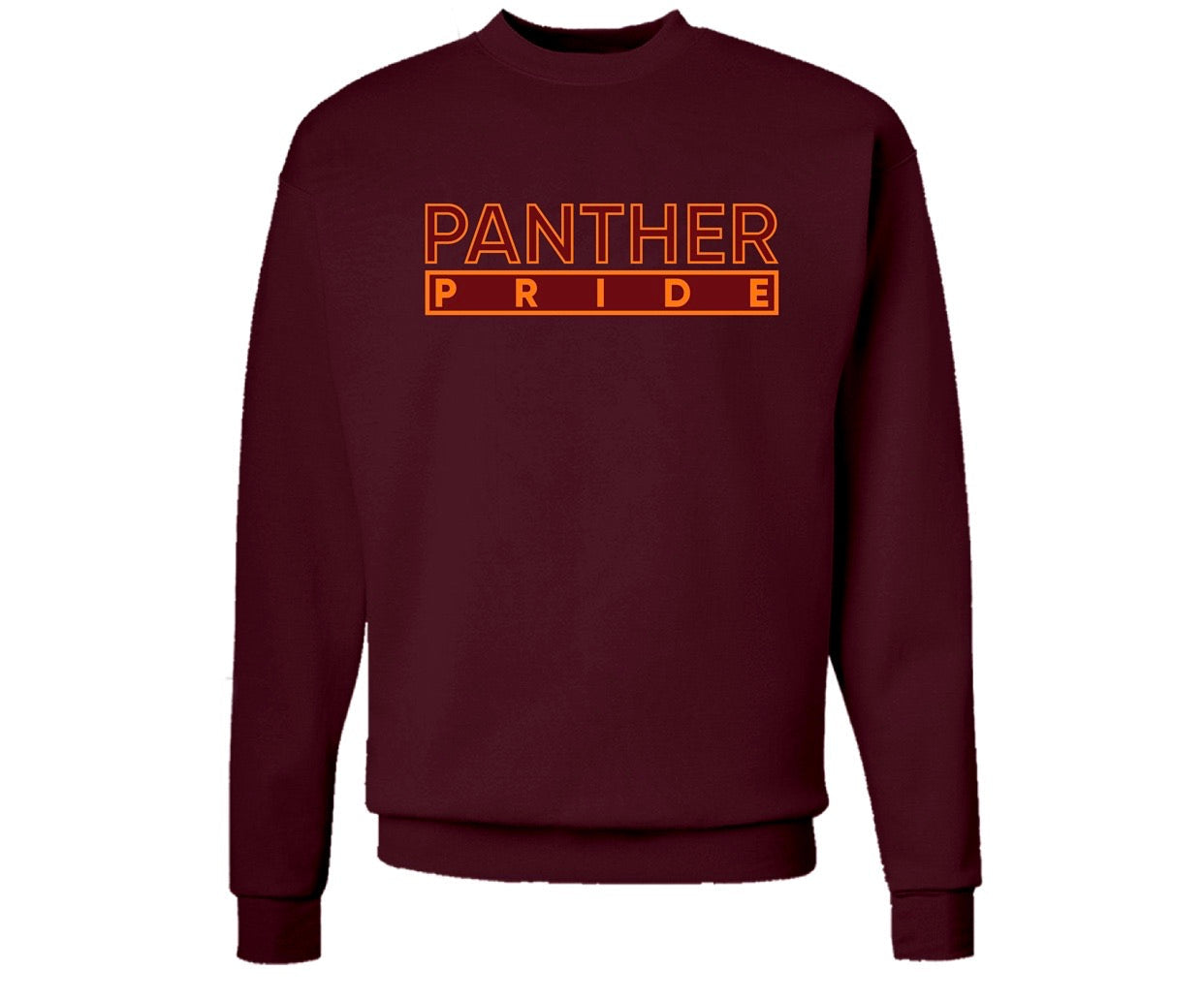 The “Panther Pride” Hoodie/Crew in Maroon and Orange