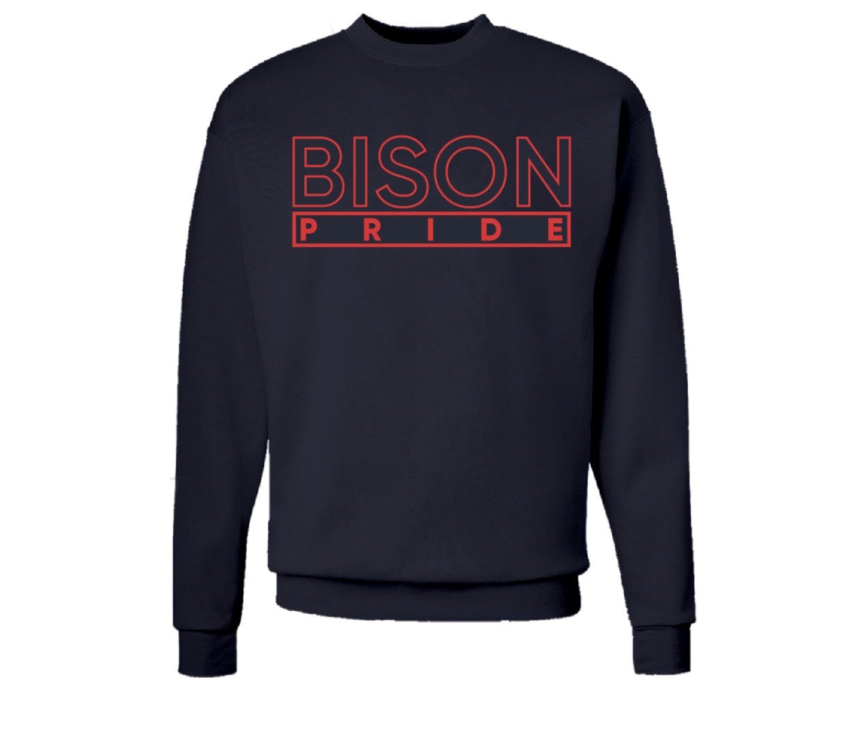 The “Bison Pride” Hoodie/Crew in Navy Blue/Red (DC)