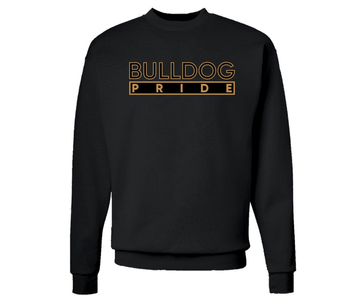 The "Bulldog Pride" Hoodie/Crew in Black and Gold (MD)