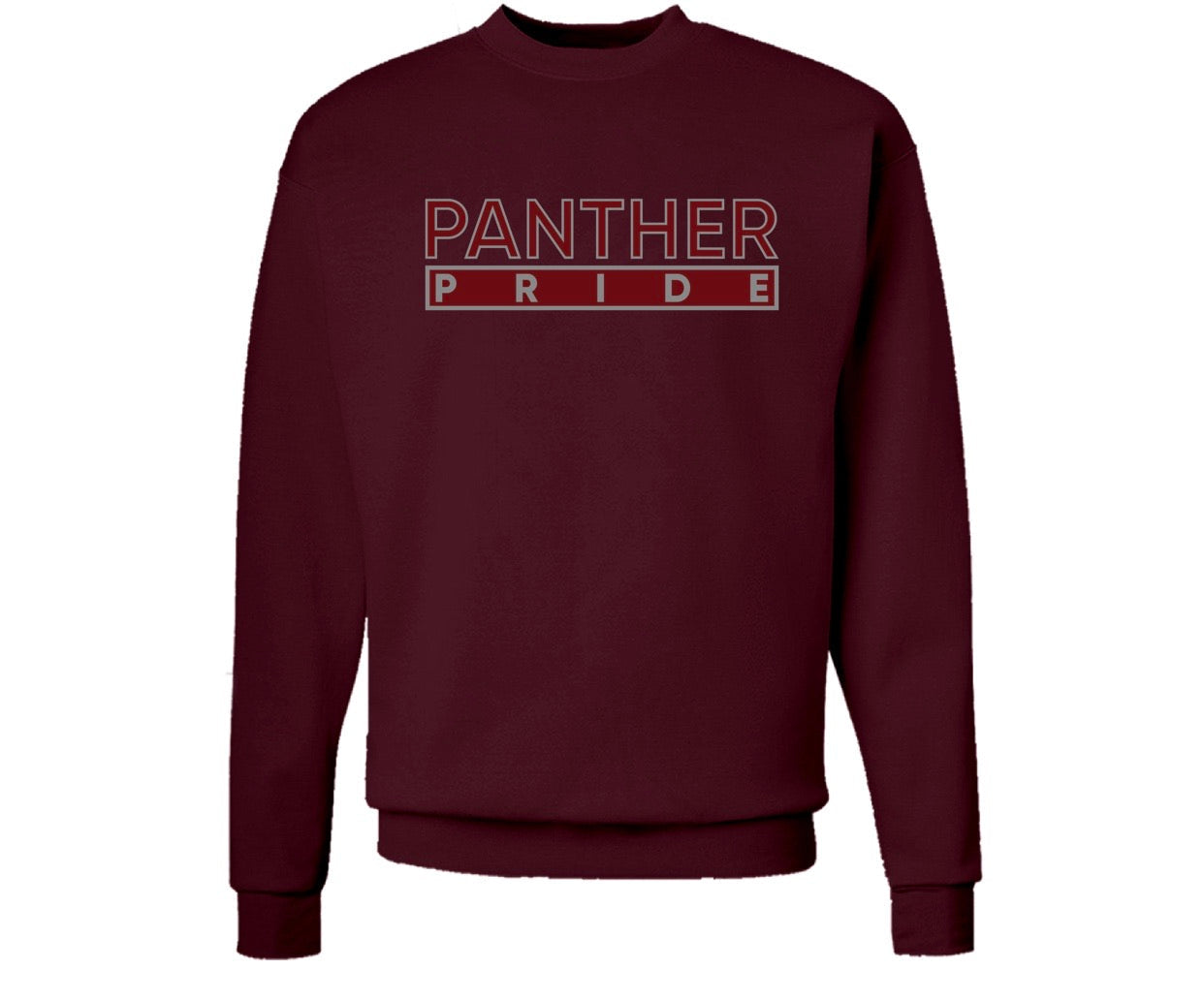 The “Panther Pride” Hoodie/Crew in Maroon/Grey (VA)