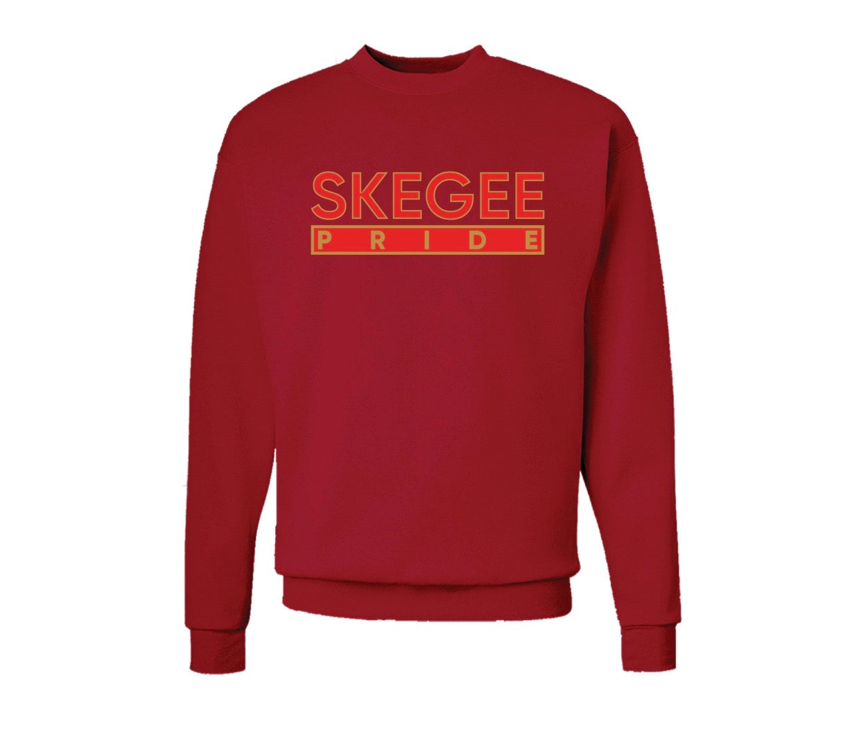 The “Skegee Pride” Hoodie/Crew in Red/Gold (AL)