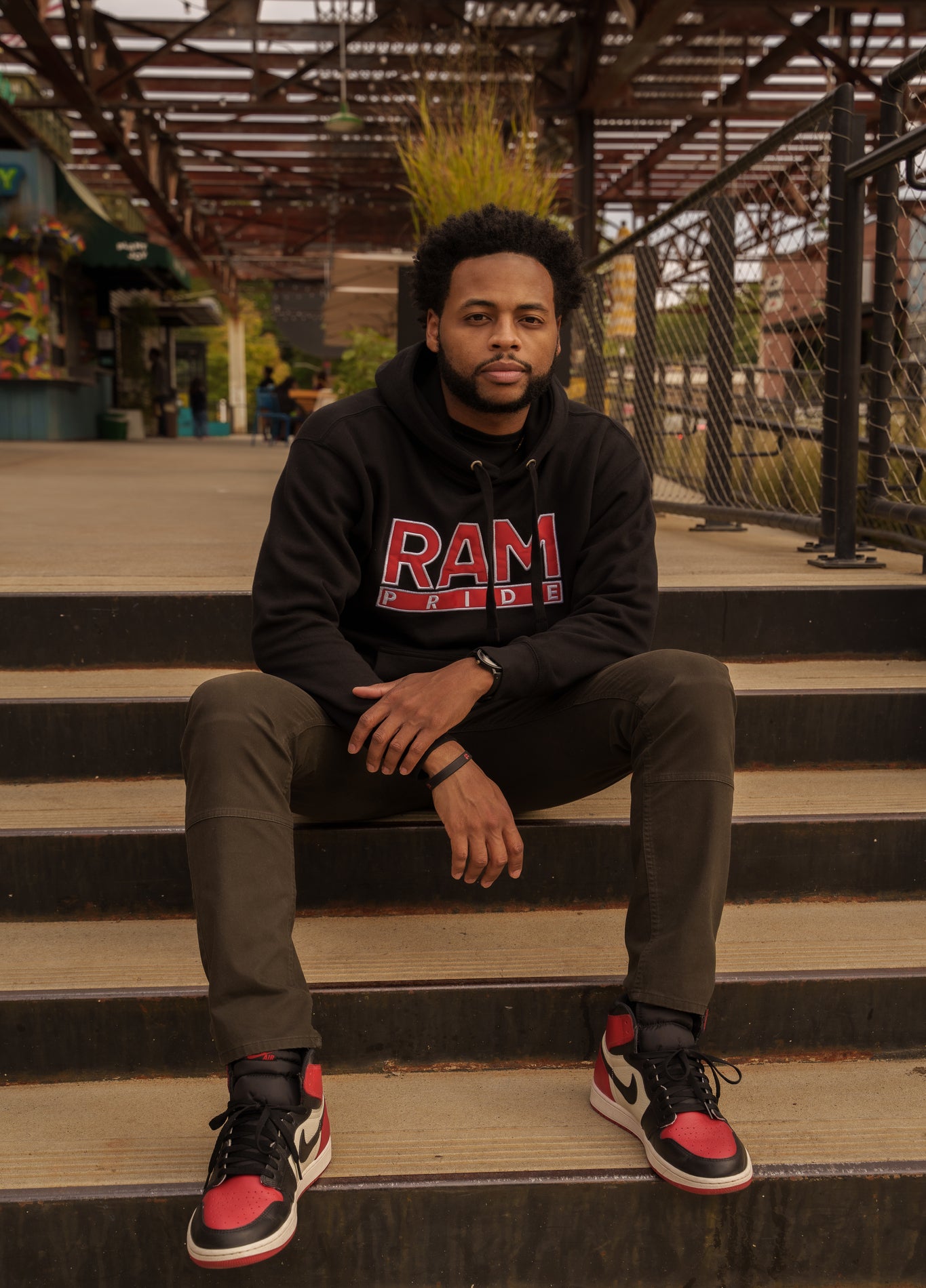 The Ram Pride Hoodie in Blk/Red/White