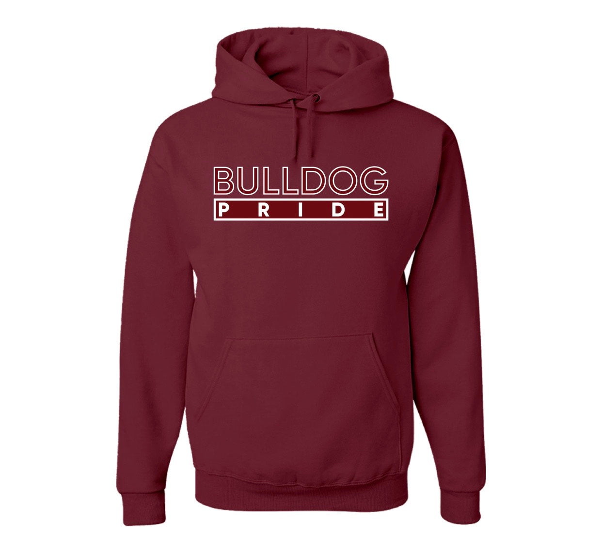 The "Bulldog Pride" Hoodie/Crew in Maroon and White (AL)