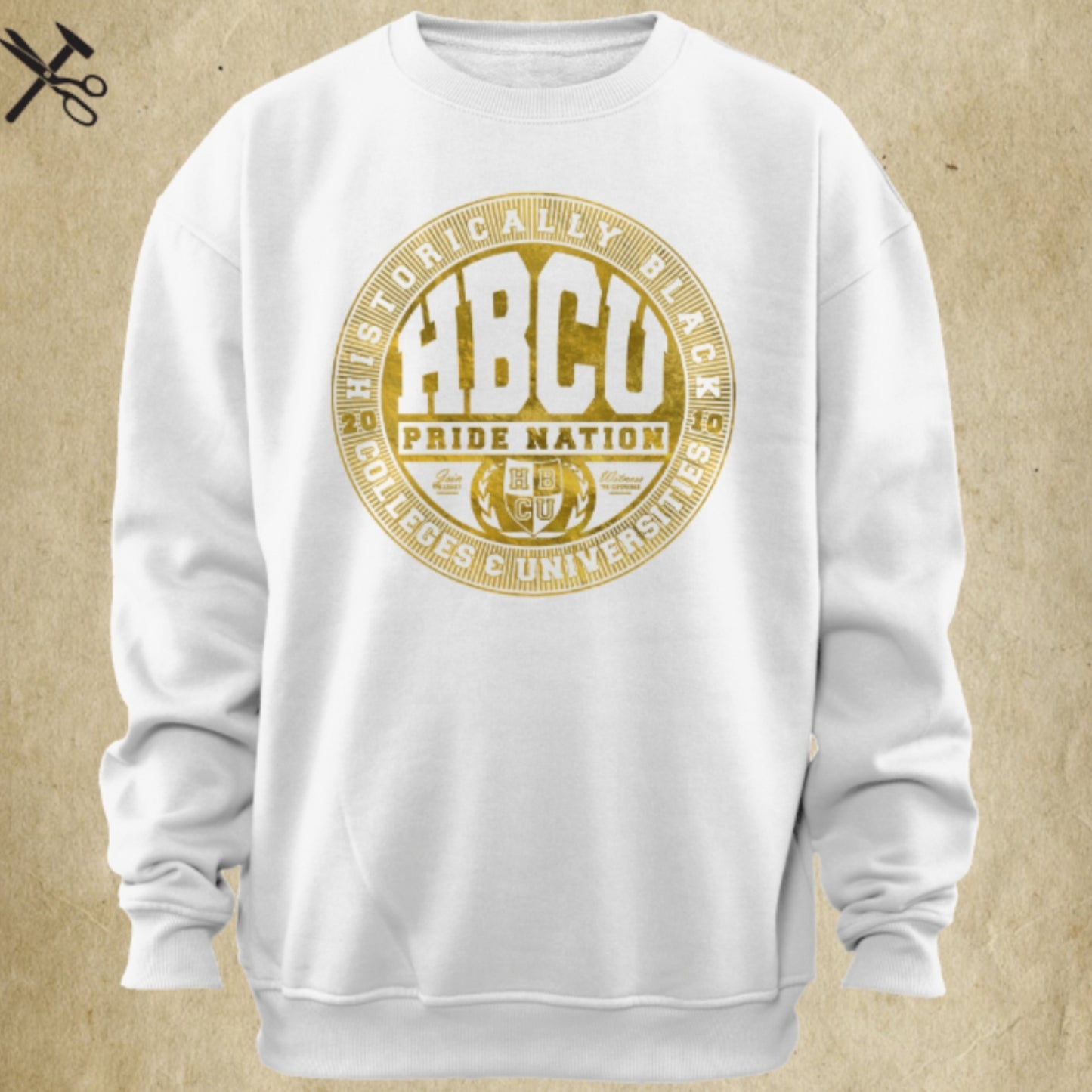HPn Classic Logo Crewneck (White/Gold)