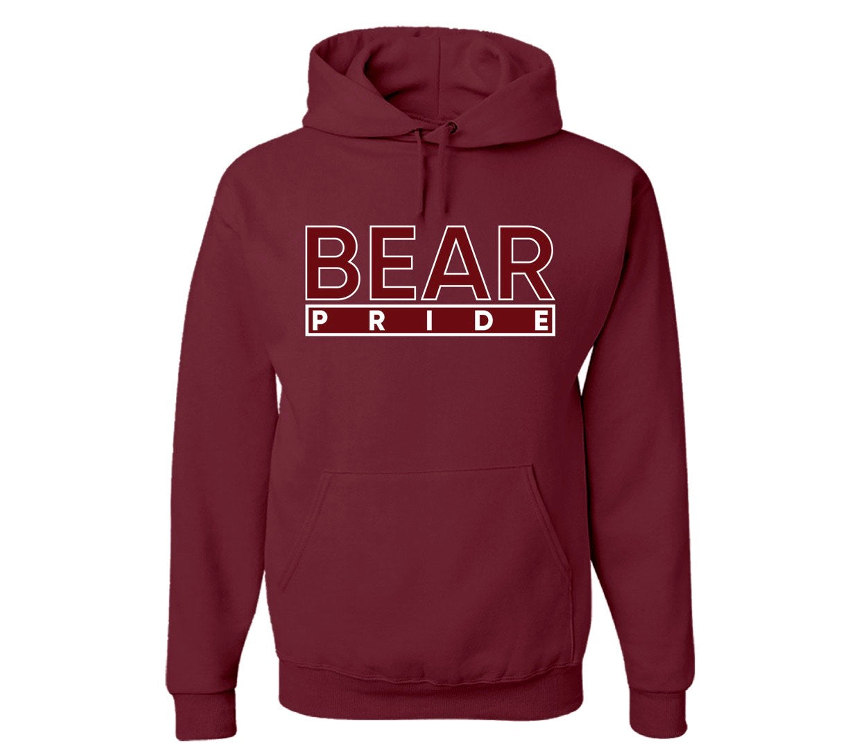 The "Bear Pride" Hoodie/Crew in Maroon/White  (NC)