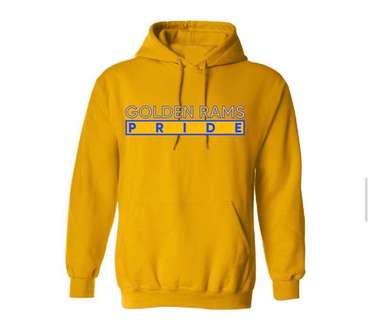 The “Golden Rams Pride” Hoodie/Crew in Gold/Royal Blue (GA)