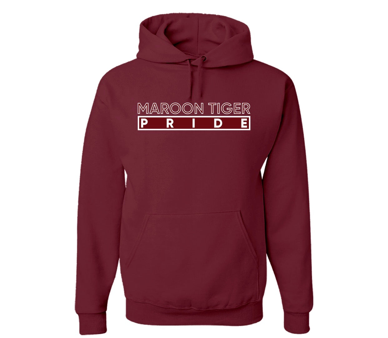 The “Maroon Tiger” Hoodie/Crew in Maroon/White (GA)