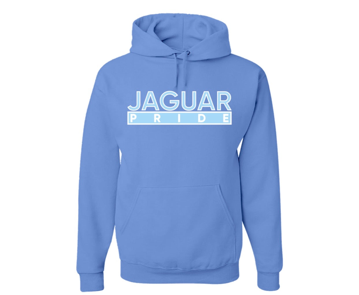 The “Jaguar Pride” Hoodie/Crew in Columbia Blue/White (GA)