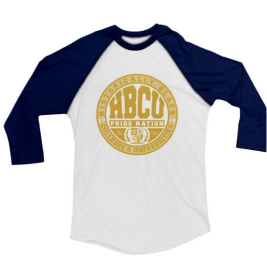 Navy Blue and Gold Baseball Tee
