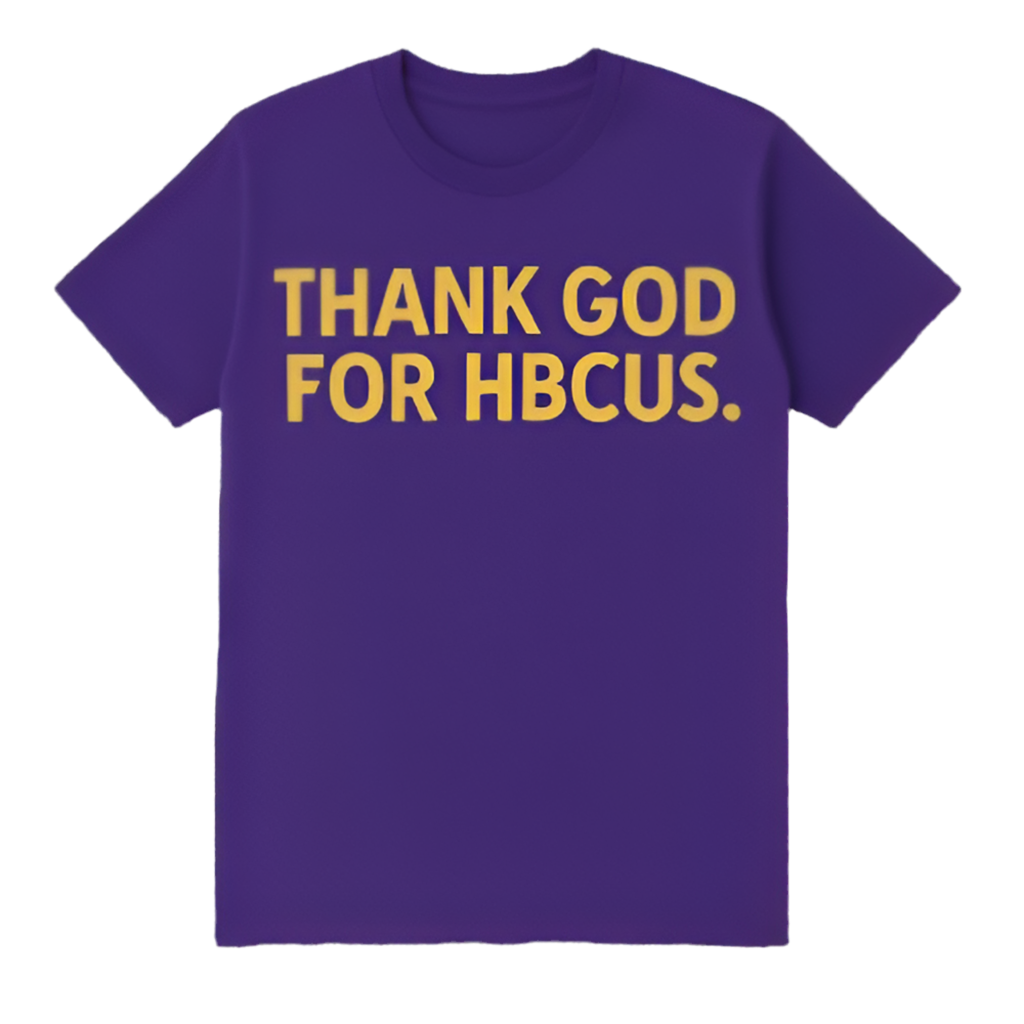 The “THANK YOU GOD FOR HBCUs.” in D9 Colors