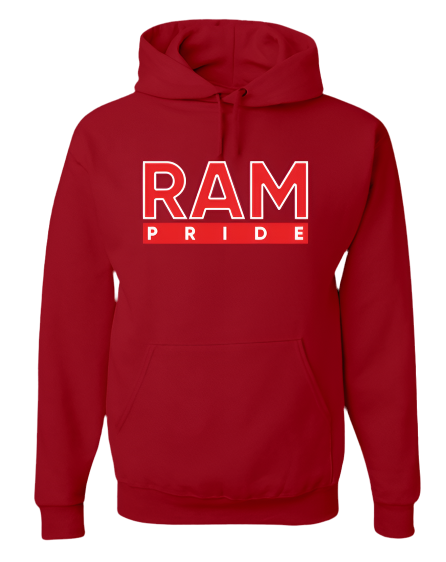 The “RAM PRIDE” Hoodie in Red/White