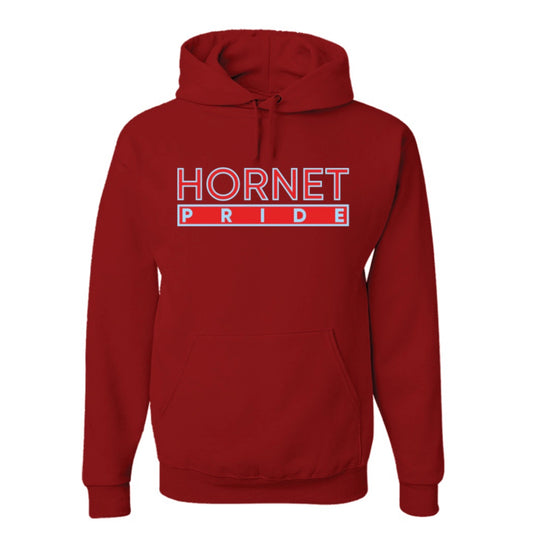 The “Hornet Pride” Hoodie/Crew in Red/Columbia Blue (DE)