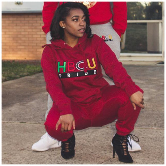Unisex HBCU Pride Sweatsuit in Red "POWER" (Embroidered) #SweatSuit