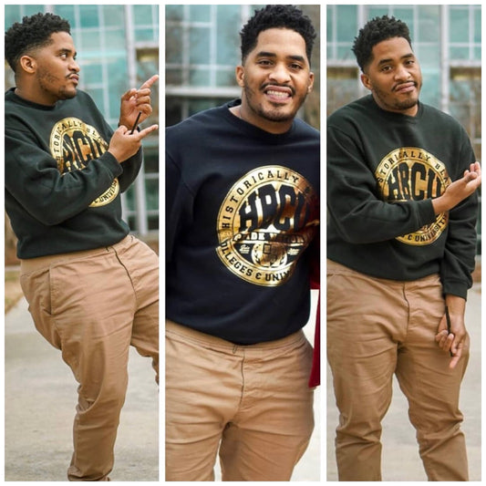 HPN Classic Logo Hoodie/Crew in Black and Gold