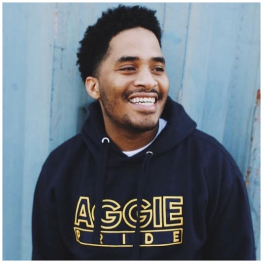 The “Aggie Pride” Hoodie in Navy Blue/Gold (NC)