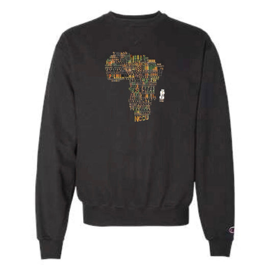 The “Respect Your Roots” Crewneck Sweater in Black and Kente