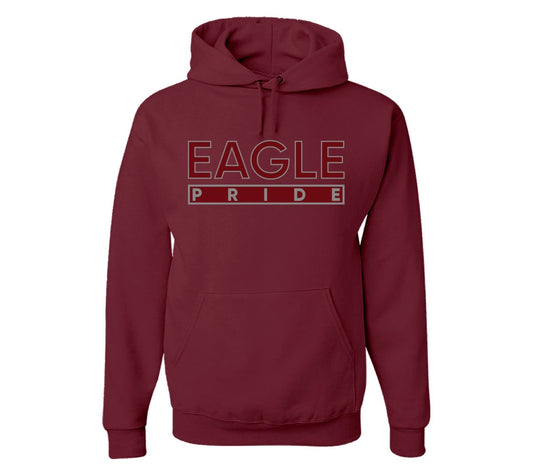 The “Eagle Pride” Hoodie/Crew in Maroon/Grey  (NC)