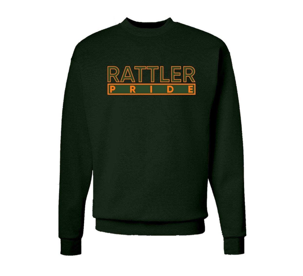 "Rattler Pride" Hoodie/Crew in Forest Green and Orange (FL)