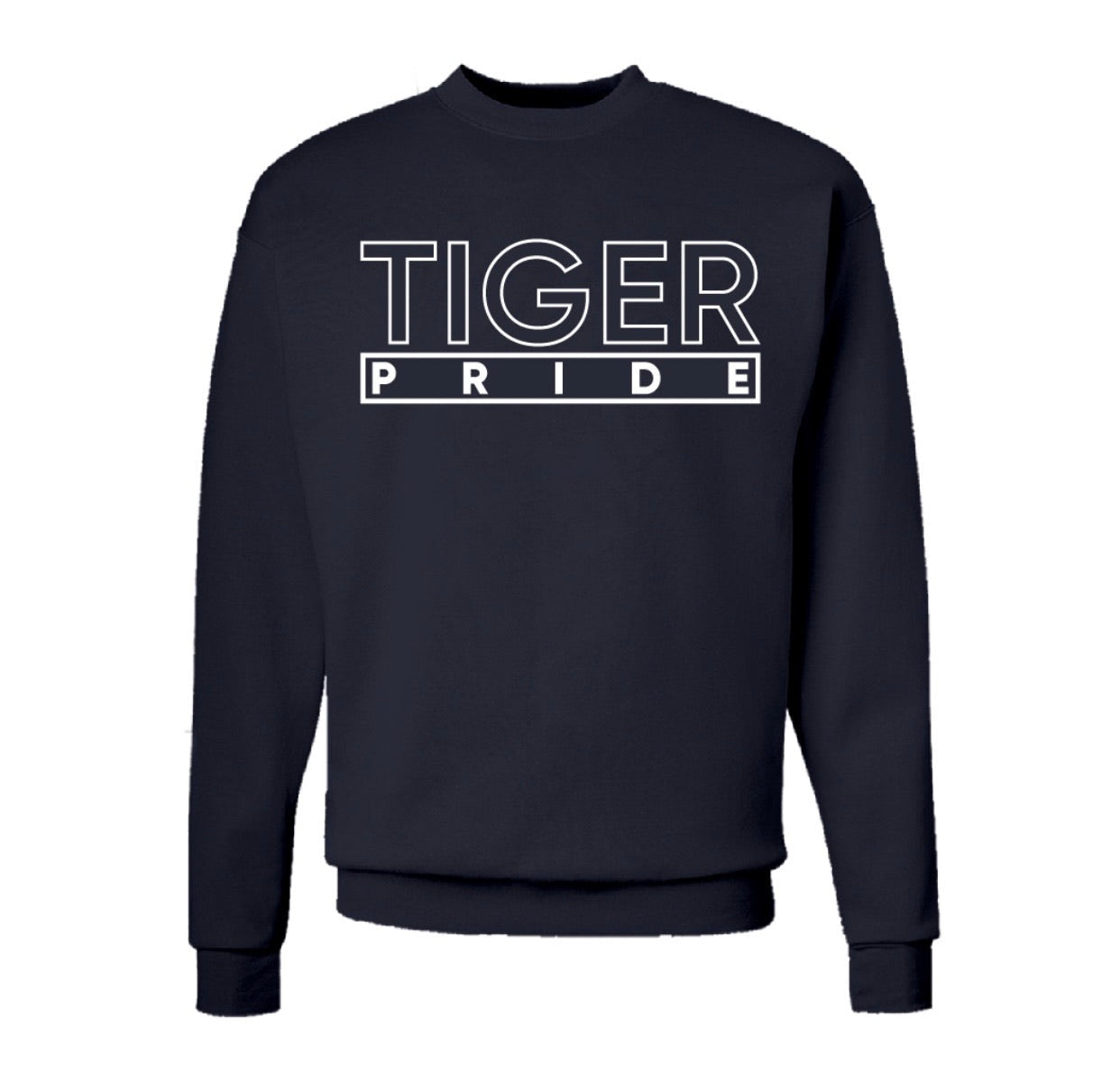The “Tiger Pride” Hoodie/Crew in Navy Blue/White (MS)