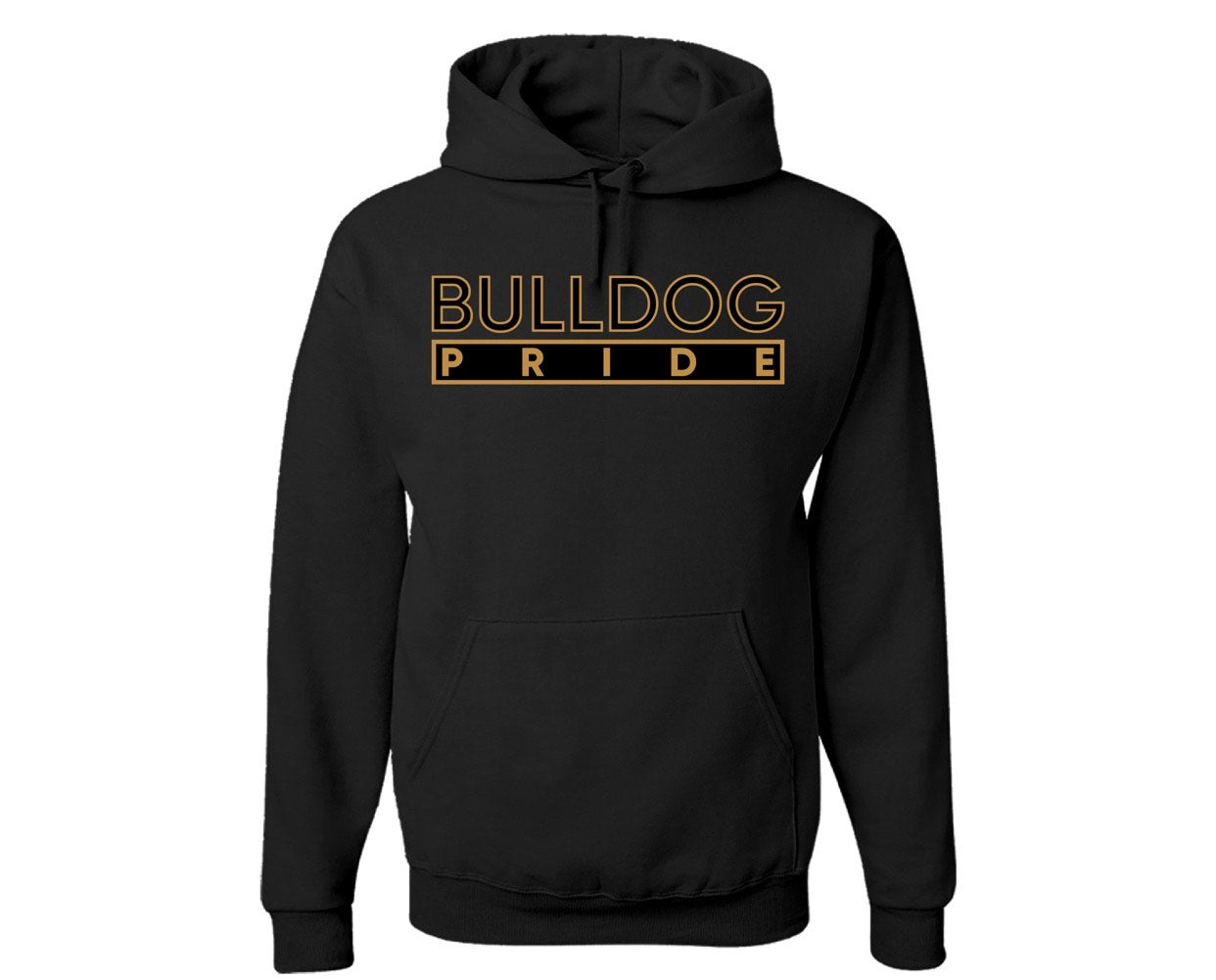 The "Bulldog Pride" Hoodie/Crew in Black and Gold (MD)