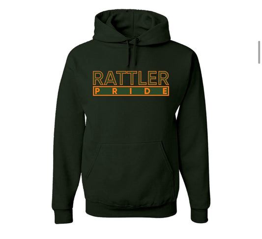 "Rattler Pride" Hoodie/Crew in Forest Green and Orange (FL)