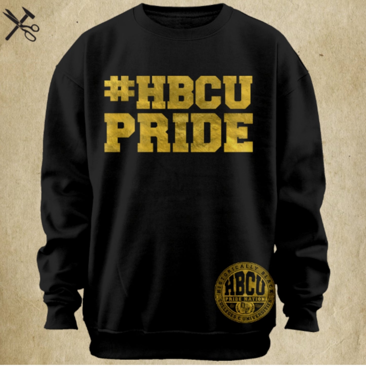 #HBCUPride Crewneck (Black/Gold)