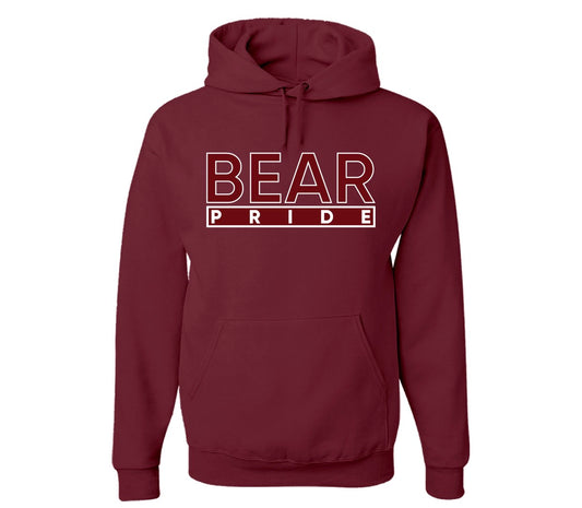 The "Bear Pride" Hoodie/Crew in Maroon/White  (NC)