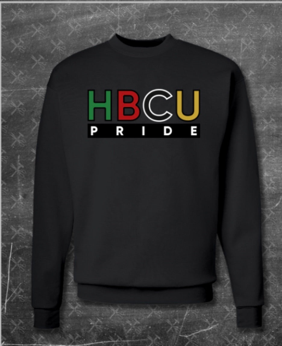 Unisex HBCU Pride Crewneck in Black “Heritage” (Embroidered)