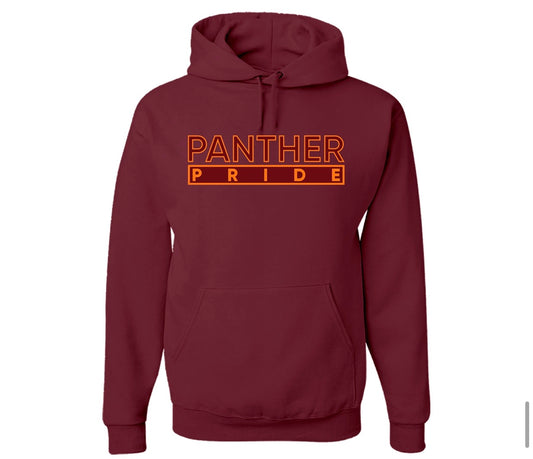 The “Panther Pride” Hoodie/Crew in Maroon and Orange