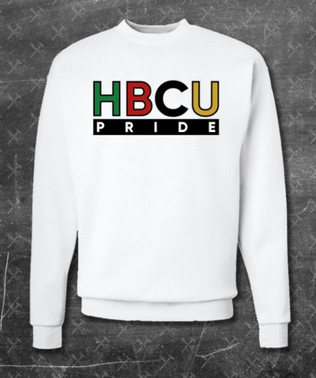 Unisex HBCU Pride Crewneck in White “Pure” (Embroidered)