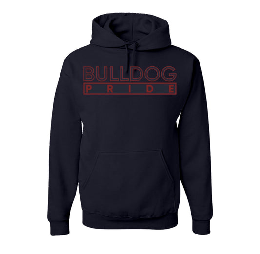 The “Bulldog Pride” Hoodie/Crew in Navy Blue/Maroon (SC)