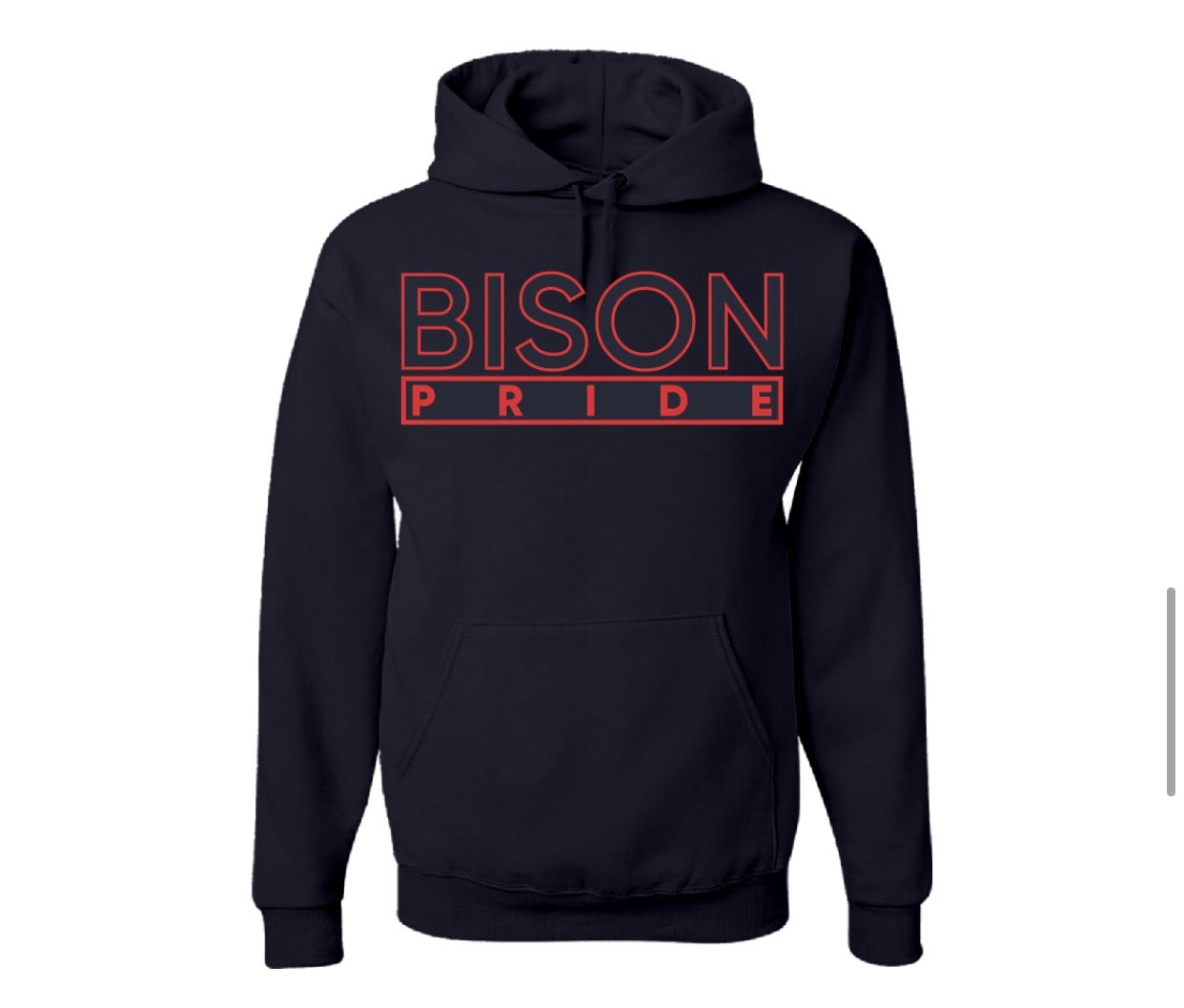 The “Bison Pride” Hoodie/Crew in Navy Blue/Red (DC)