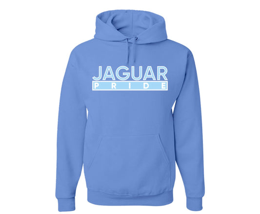The “Jaguar Pride” Hoodie/Crew in Columbia Blue/White (GA)