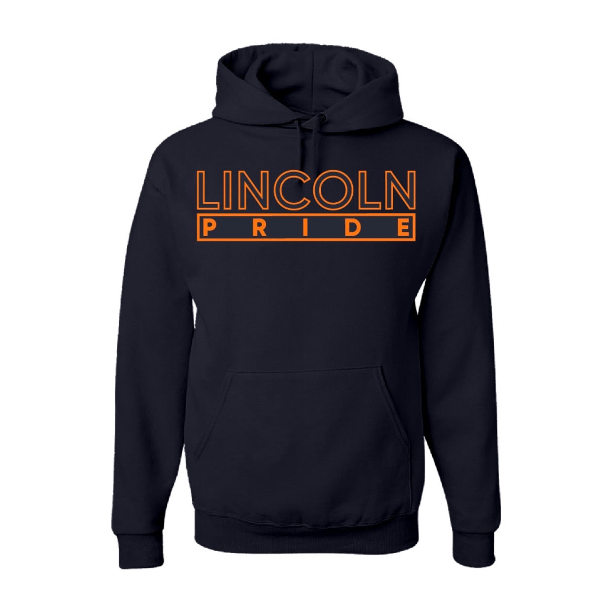 The “Lincoln Pride” Hoodie/Crew in Navy Blue/Orange (PA)