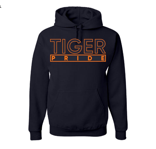 The “Tiger Pride” Hoodie/Crew in Navy Blue/Orange (GA)