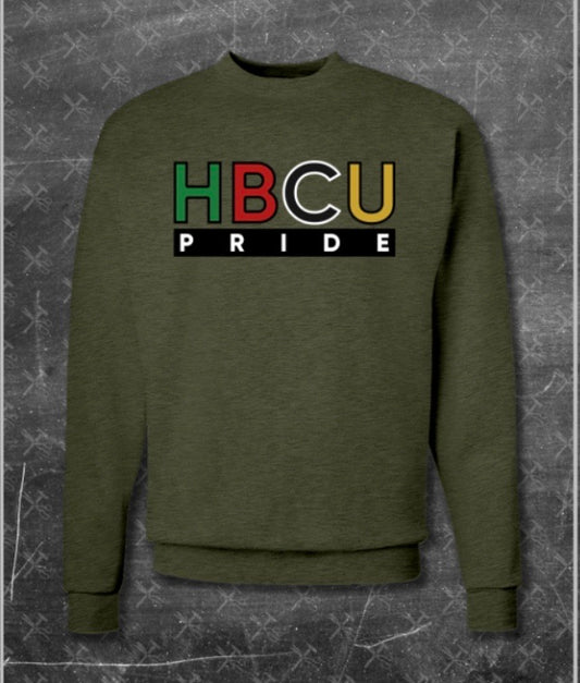 Unisex HBCU Pride Crewneck in Olive Green “Da Yard”