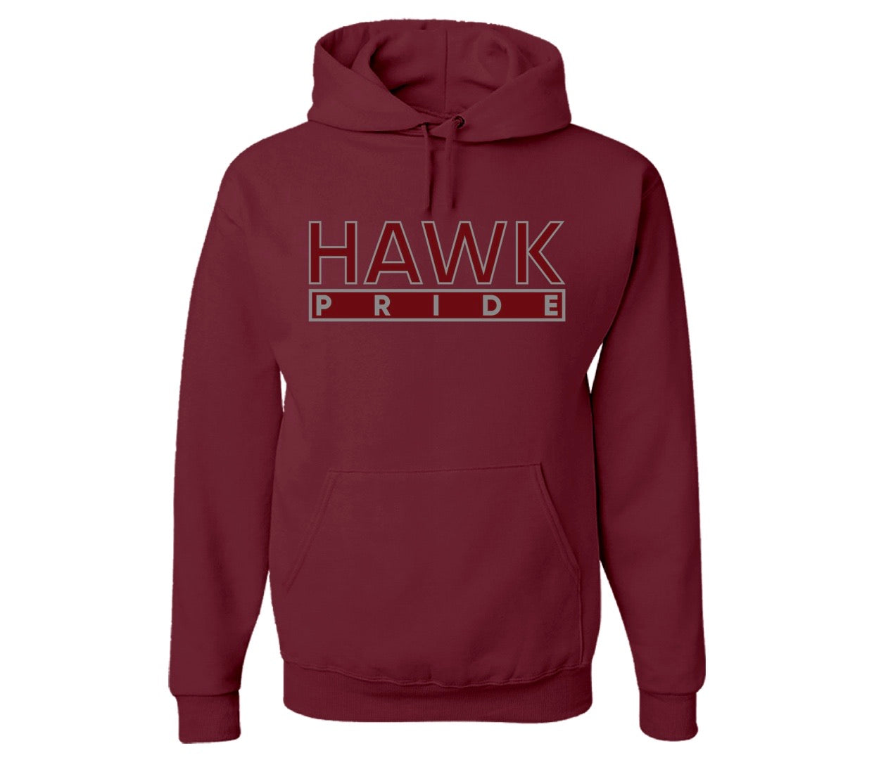 The “Hawk Pride” Hoodie/Crew in Maroon/Grey (MD)